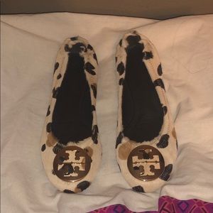 Tory Burch leopard Reva flats . Used like